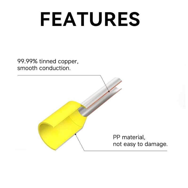 HK-S 30PCS/15Pairs Wire Ferrules Connectors Black & Red - AWG2/0-70.0mm² Copper Barrel Pin Cord Ends Insulated Ferrule Terminals for Wiring Electrical Crimp E70-20 - Image 4